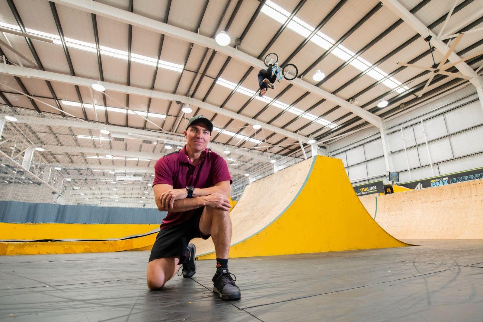Kerry O'Bryan at a BMX training facility